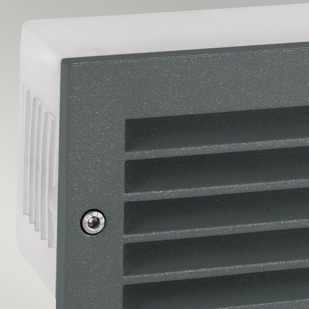 Norlys G-STAD-LVD-LED-G Grimstad LED Recessed Louvre Wall Light Graphite