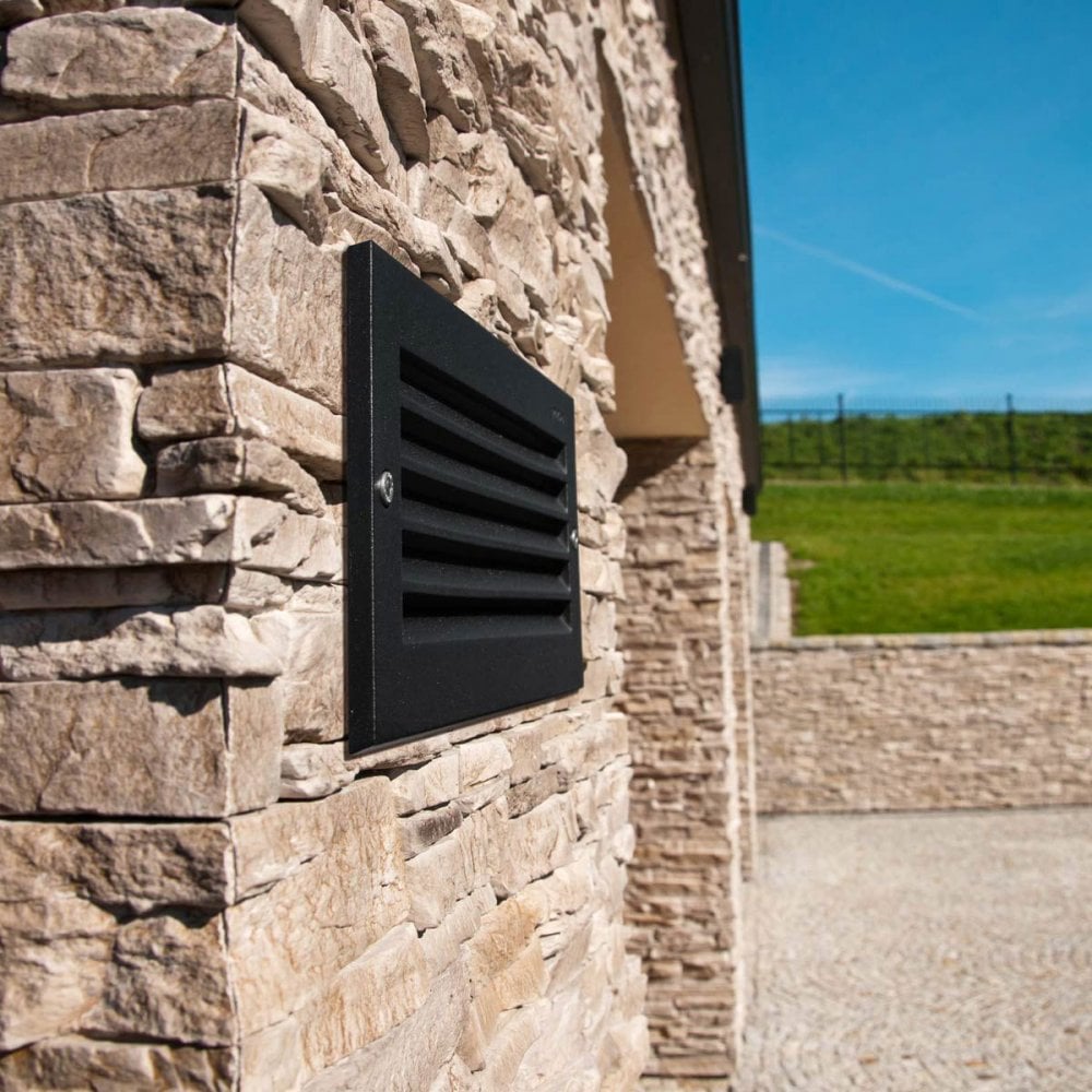 Norlys G-STAD-LVD-LED-G Grimstad LED Recessed Louvre Wall Light Graphite