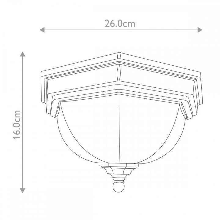 Garden Zone GZH-FF12 Fairford 1 Light Flush Lantern Old Bronze