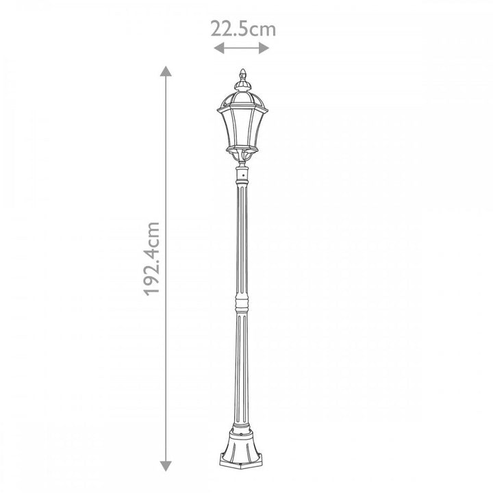 Garden Zone GZH-LB5 Ledbury 1 Light Lamp Post Black
