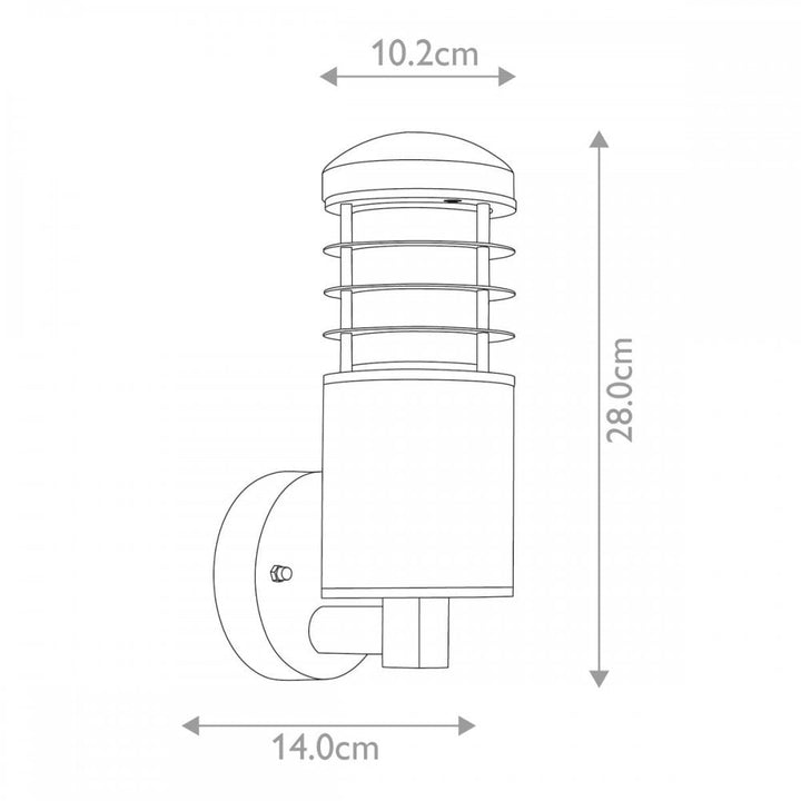 Garden Zone GZ-POOLE-W Poole 1 Light Wall Light Teak and Stainless Steel