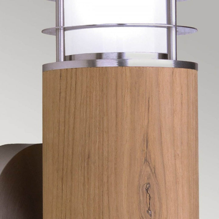 Garden Zone GZ-POOLE-W Poole 1 Light Wall Light Teak and Stainless Steel