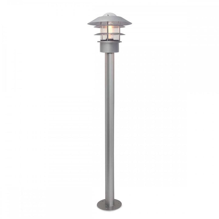 Elstead HELSINGOR-BOL-SL Helsingor 1 Light Bollard Lantern Silver