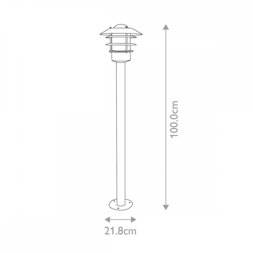 Elstead HELSINGOR-BOL-SL Helsingor 1 Light Bollard Lantern Silver
