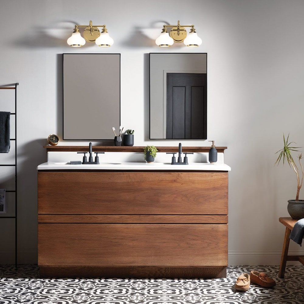 Hinkley HK-AINSLEY2-BATH-BB Ainsley 2 Light Wall Light Brushed Brass