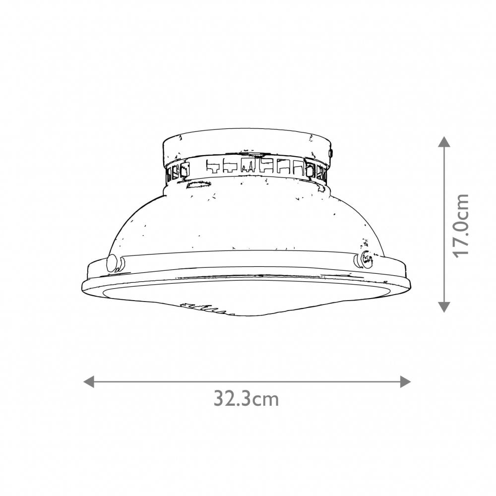 Hinkley HK-AMELIA-F-M-HB Amelia 2lt Flush Light Heritage Brass
