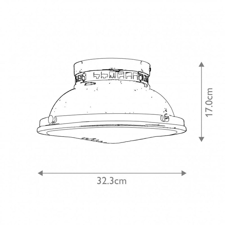 Hinkley HK-AMELIA-F-M-HB Amelia 2lt Flush Light Heritage Brass