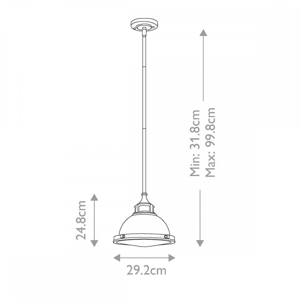 Hinkley HK-AMELIA-P-S-HB Amelia 1 Light Mini Pendant Heritage Brass