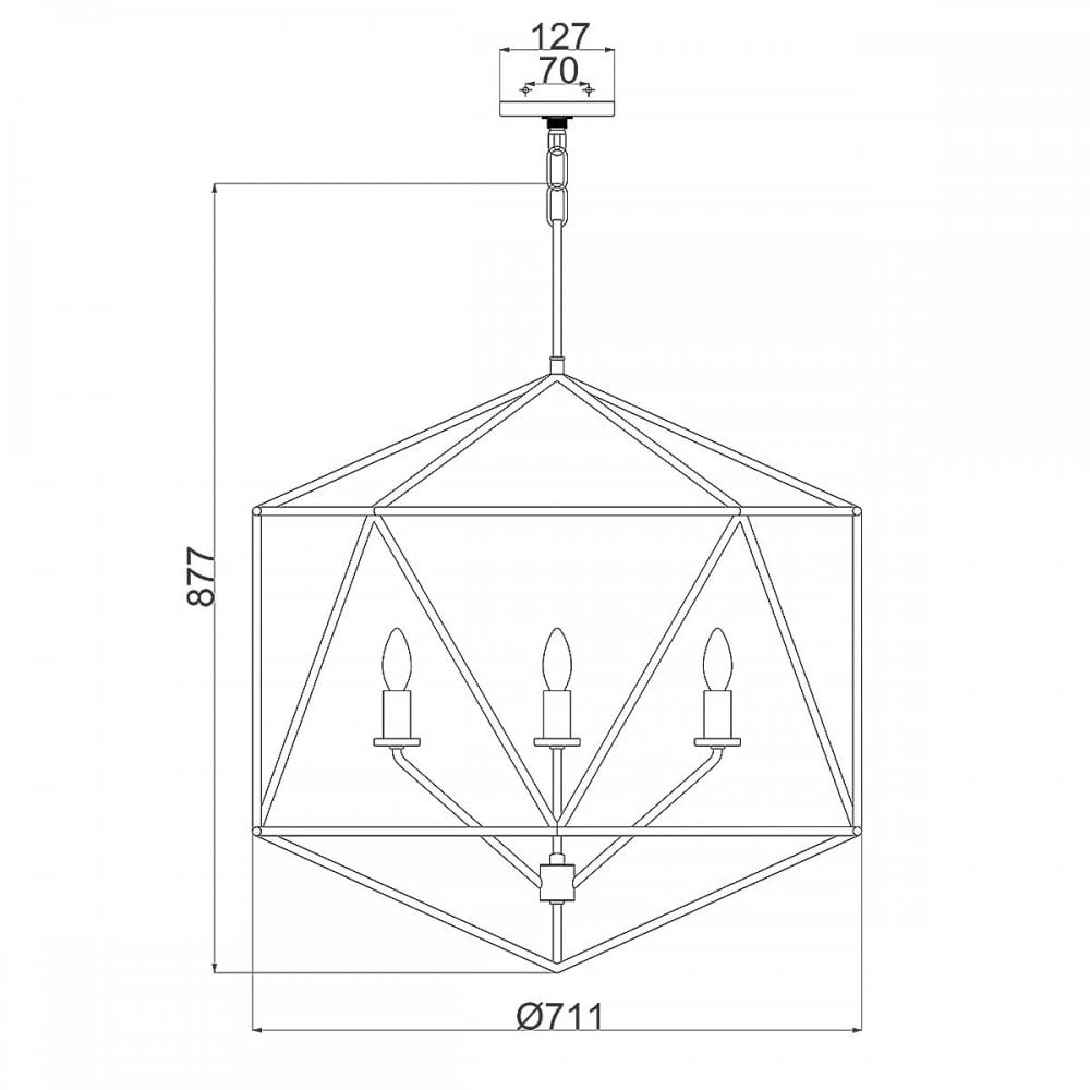 Hinkley HK-ASTRID-5P Astrid 5 Light Pendant Chandelier Matte Bronze and Deluxe Gold