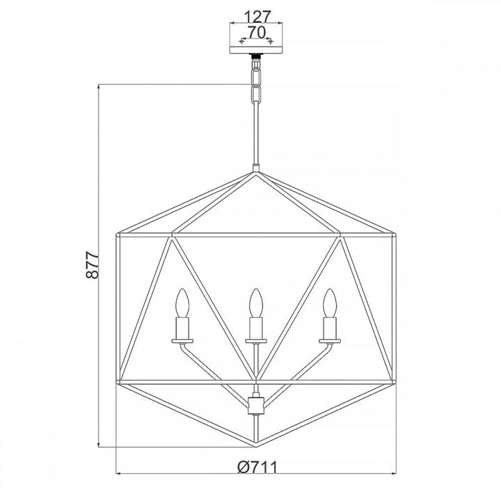 Hinkley HK-ASTRID-5P Astrid 5 Light Pendant Chandelier Matte Bronze and Deluxe Gold