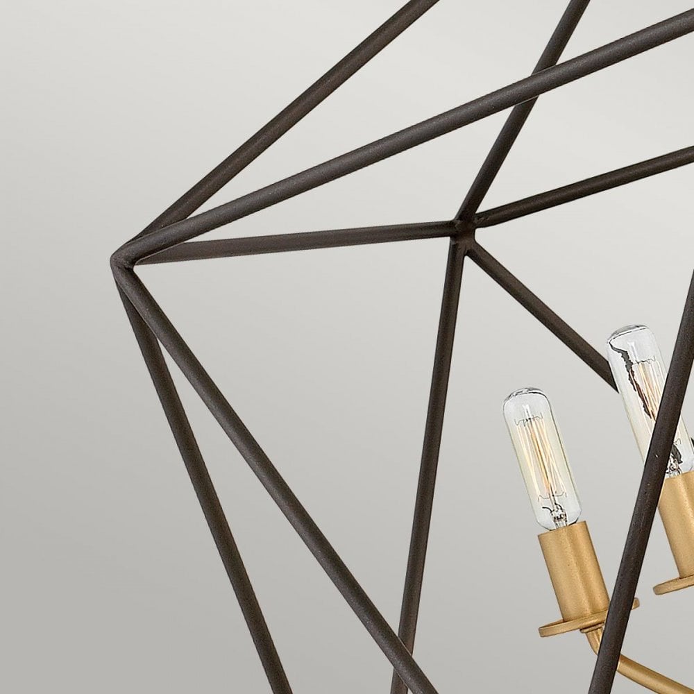 Hinkley HK-ASTRID-5P Astrid 5 Light Pendant Chandelier Matte Bronze and Deluxe Gold