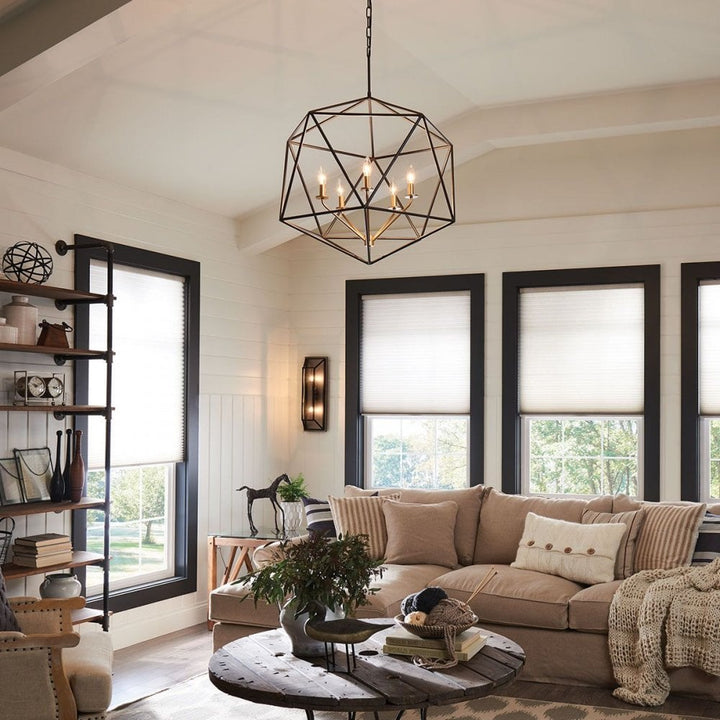 Hinkley HK-ASTRID-5P Astrid 5 Light Pendant Chandelier Matte Bronze and Deluxe Gold