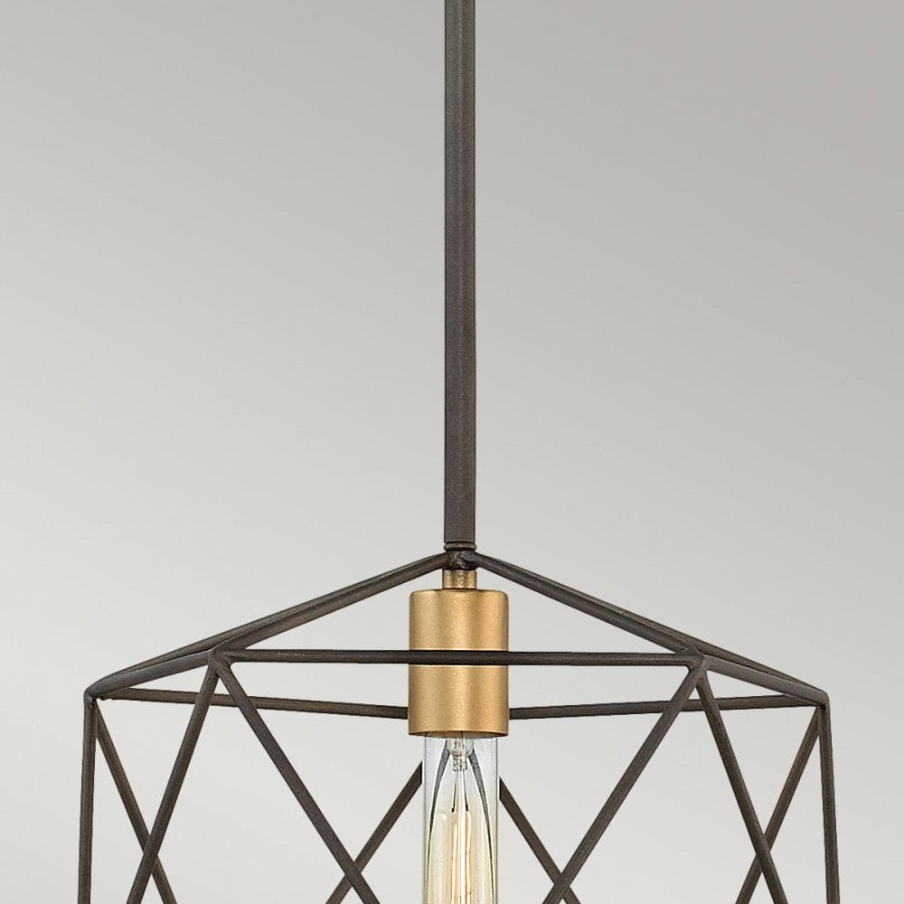 Hinkley HK-ASTRID-MP Astrid Mini Pendant Matte Bronze and Deluxe Gold