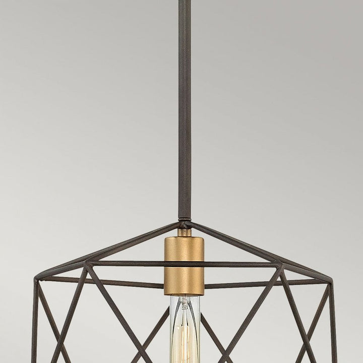 Hinkley HK-ASTRID-MP Astrid Mini Pendant Matte Bronze and Deluxe Gold