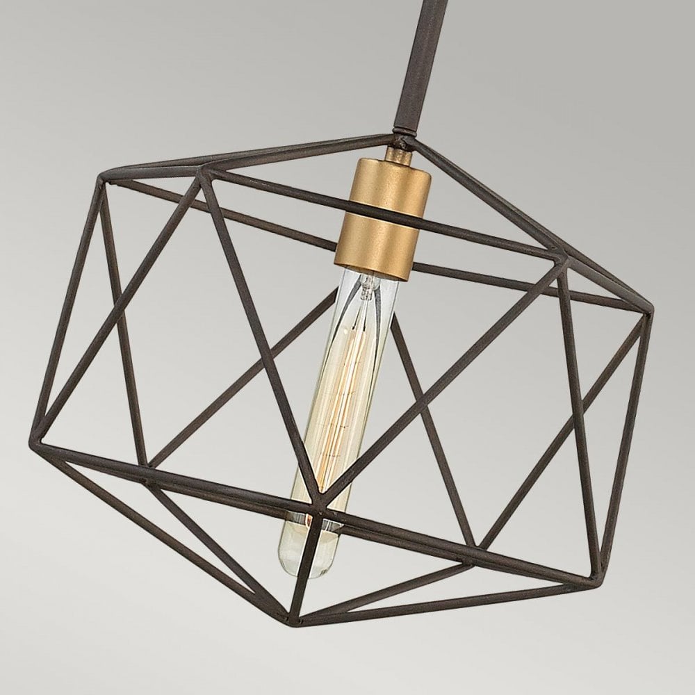 Hinkley HK-ASTRID-MP Astrid Mini Pendant Matte Bronze and Deluxe Gold