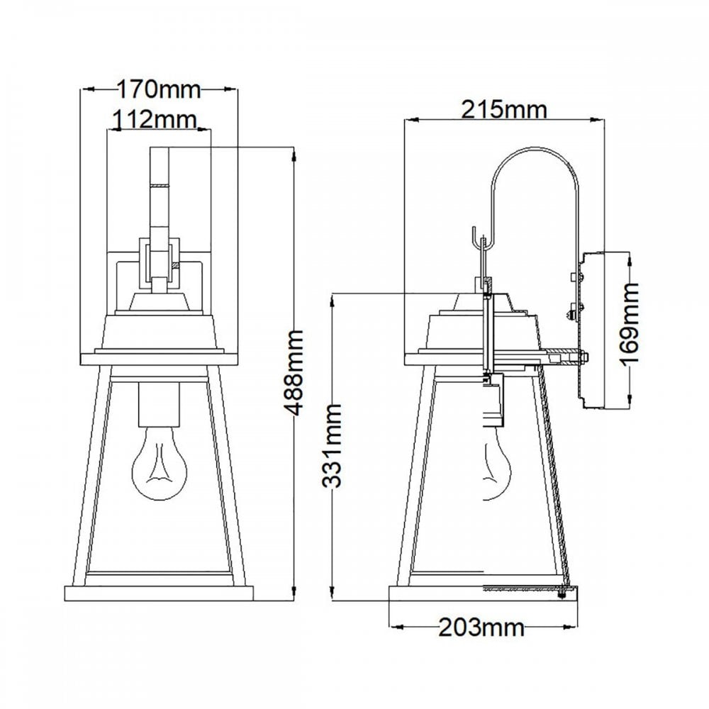 Hinkley HK-BAINBRIDGE-M-OZ Bainbridge 1 Light Wall Lantern - Medium Oil Rubbed Bronze
