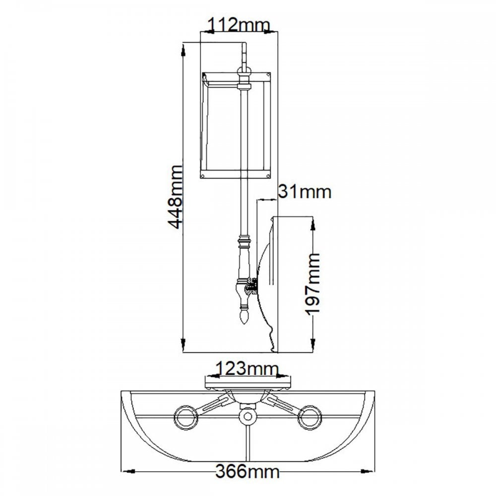 Hinkley HK-CAMBRIDGE2-B Cambridge 2 Light Wall Light Burnished Brass