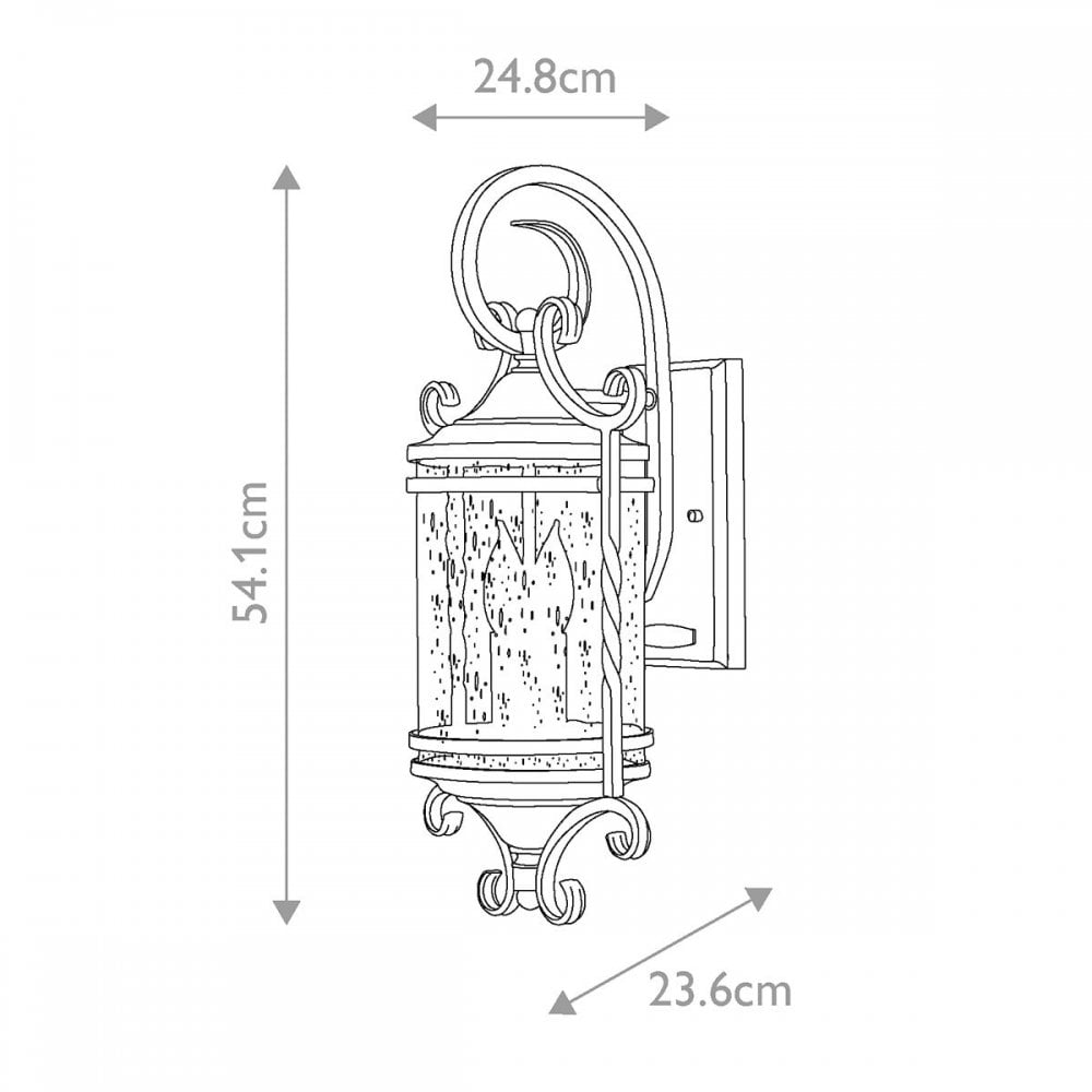 Hinkley HK-CASA-M Casa 2 Light Wall Lantern Olde Black