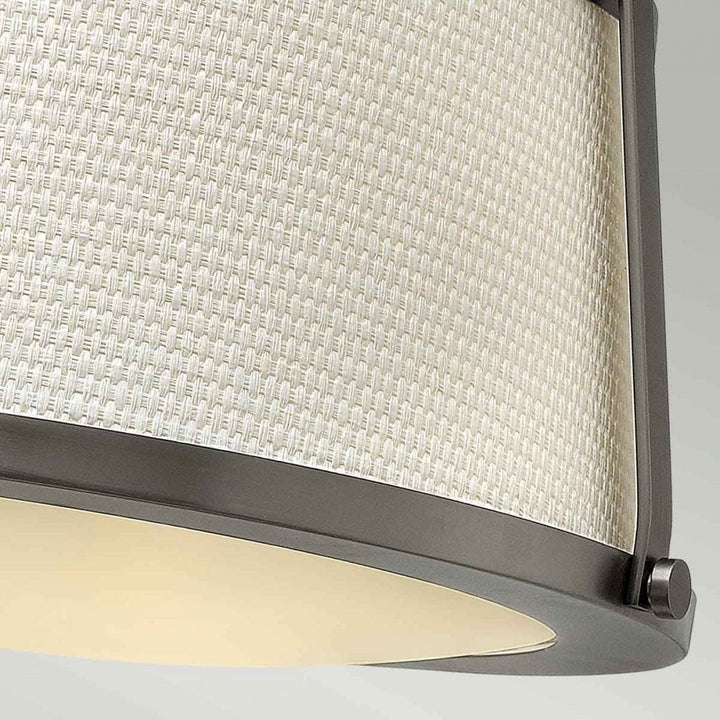 Hinkley HK-CHARLOTTE-SF-AN Charlotte 3 Light Semi-Flush Antique Nickel, Linen Shade