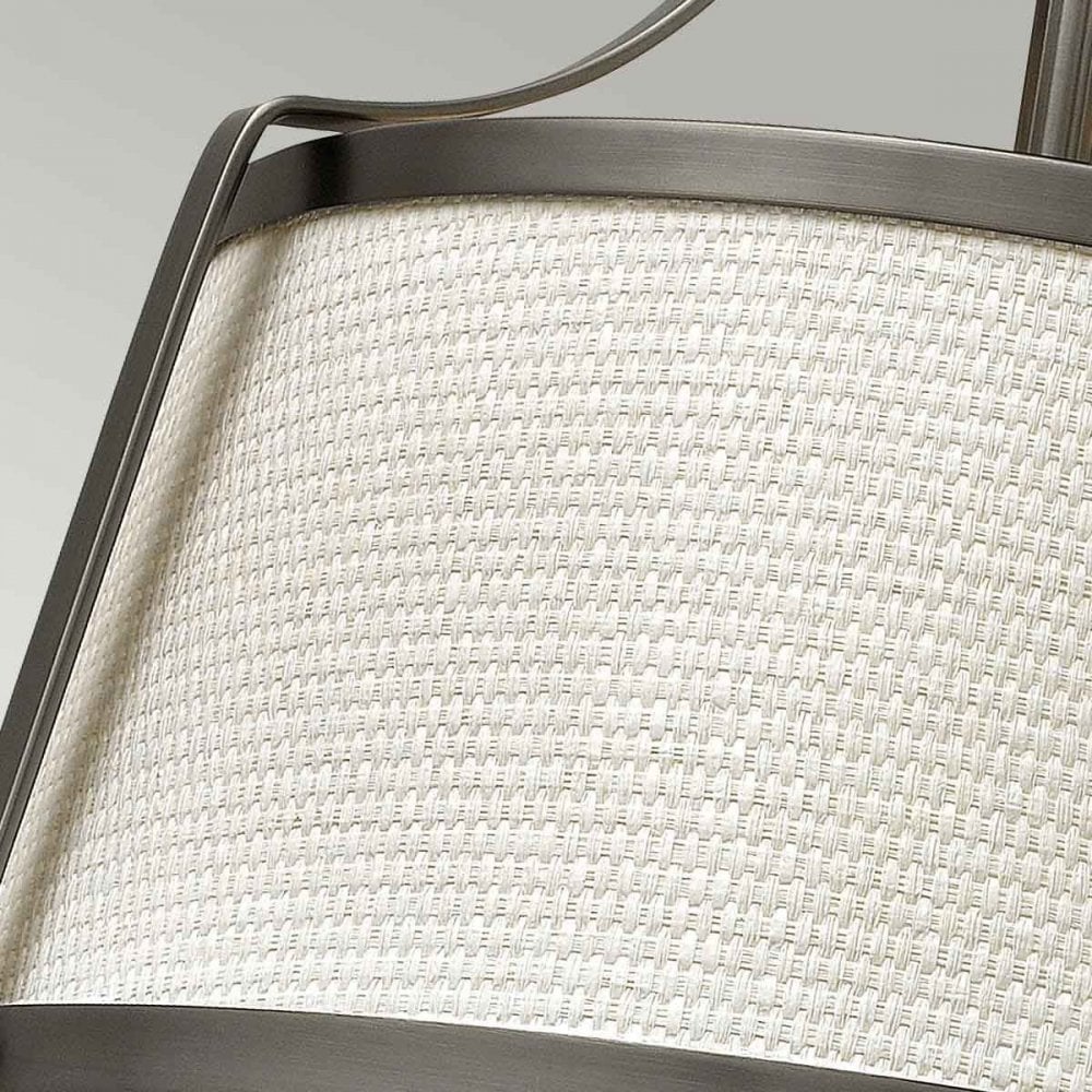 Hinkley HK-CHARLOTTE-SF-AN Charlotte 3 Light Semi-Flush Antique Nickel, Linen Shade