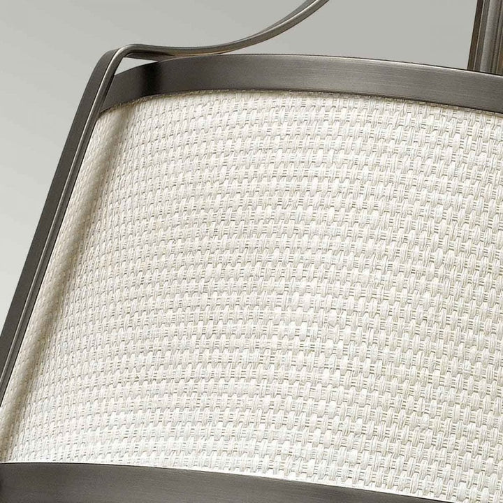 Hinkley HK-CHARLOTTE-SF-AN Charlotte 3 Light Semi-Flush Antique Nickel, Linen Shade