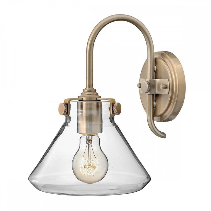 Hinkley HK-CONGRESS1-A-BC Congress 1 Light Clear Glass Wall Light Brushed Caramel