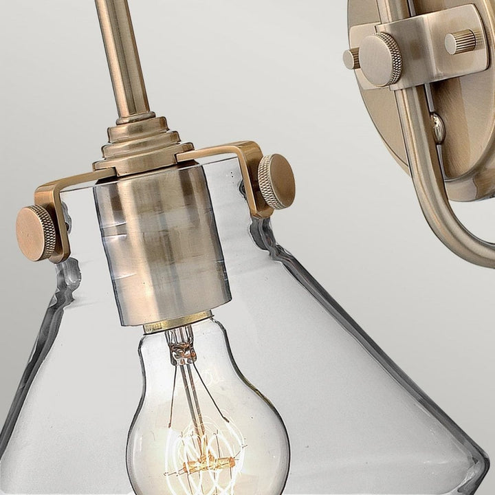 Hinkley HK-CONGRESS1-A-BC Congress 1 Light Clear Glass Wall Light Brushed Caramel