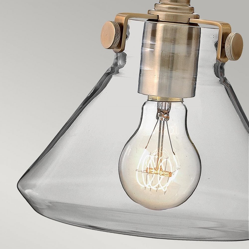 Hinkley HK-CONGRESS1-A-BC Congress 1 Light Clear Glass Wall Light Brushed Caramel