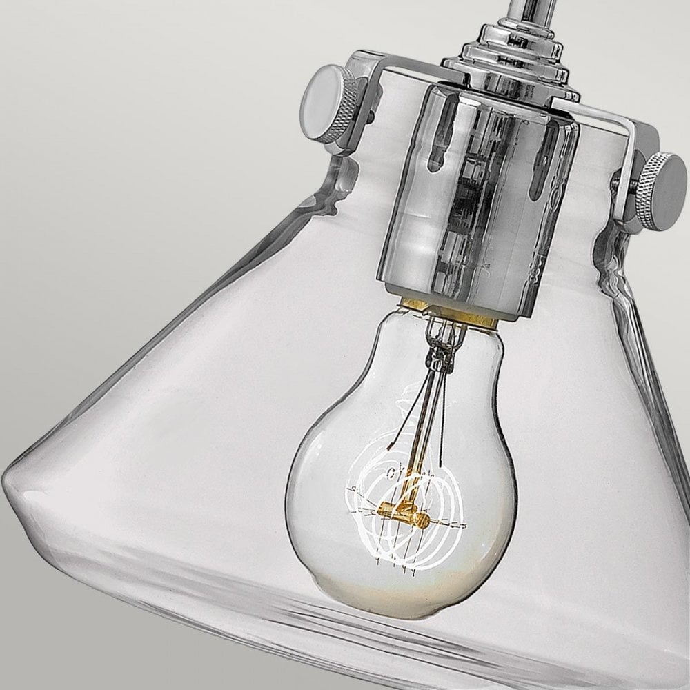 Hinkley HK-CONGRESS1-A-CM Congress 1 Light Clear Glass Wall Light Chrome