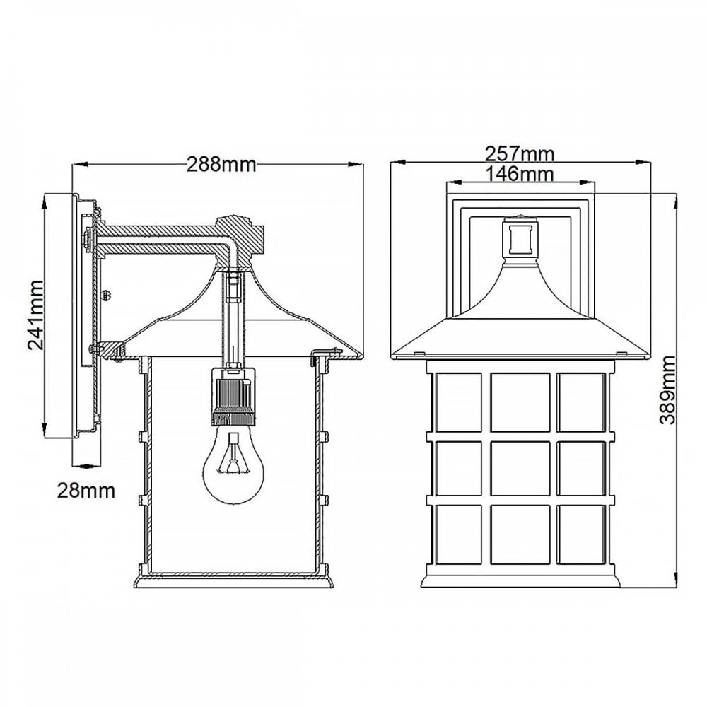 Hinkley HK-FREEPORT2-L-TWH Freeport 1lt Large Wall Lantern Textured White