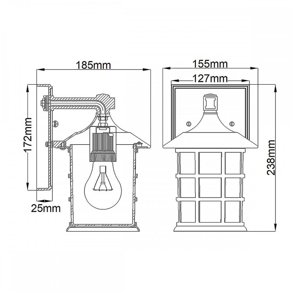 Hinkley HK-FREEPORT2-S-TWH Freeport 1lt Small Wall Lantern Textured White