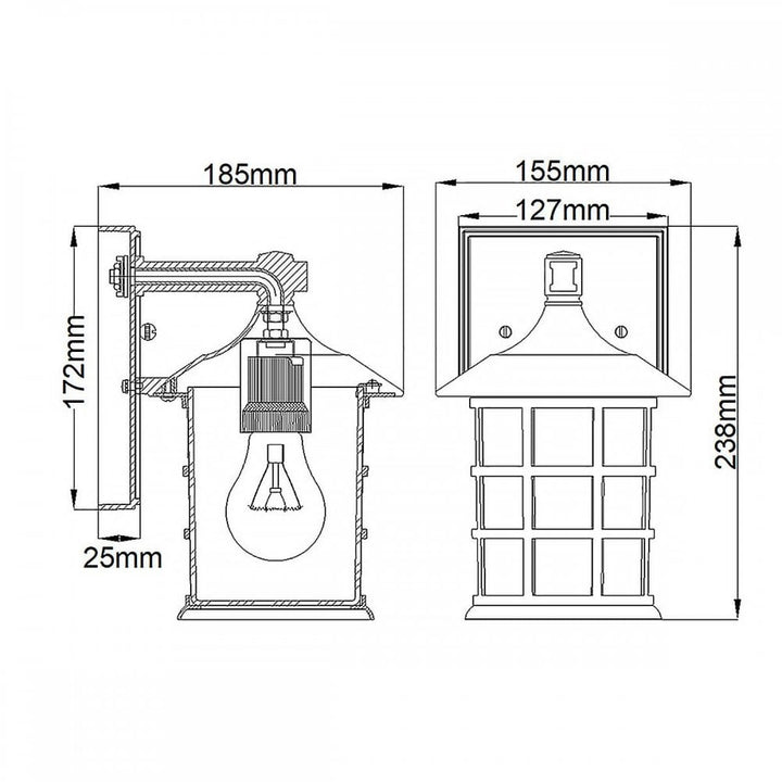 Hinkley HK-FREEPORT2-S-TWH Freeport 1lt Small Wall Lantern Textured White