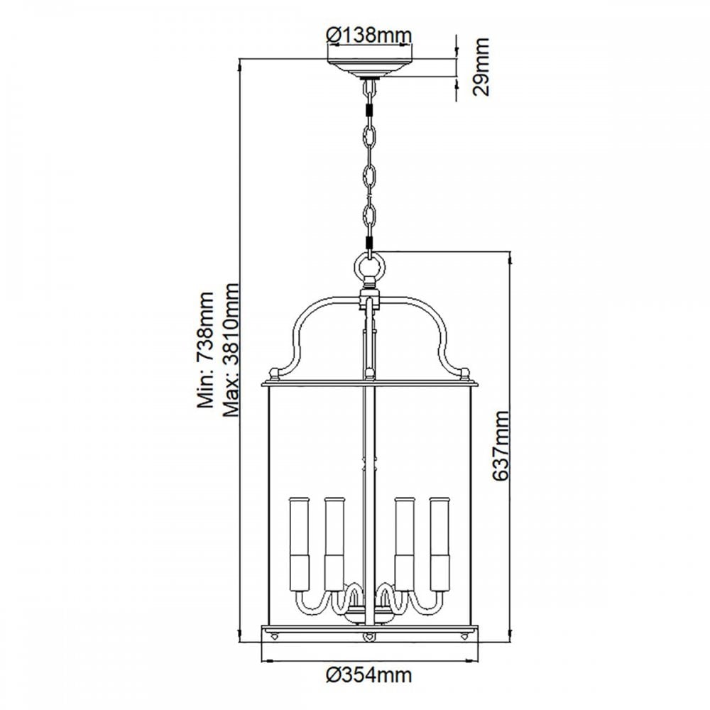 Hinkley HK-GENTRY-P-L-PN Gentry 6 Light Large Pendant Polished Nickel
