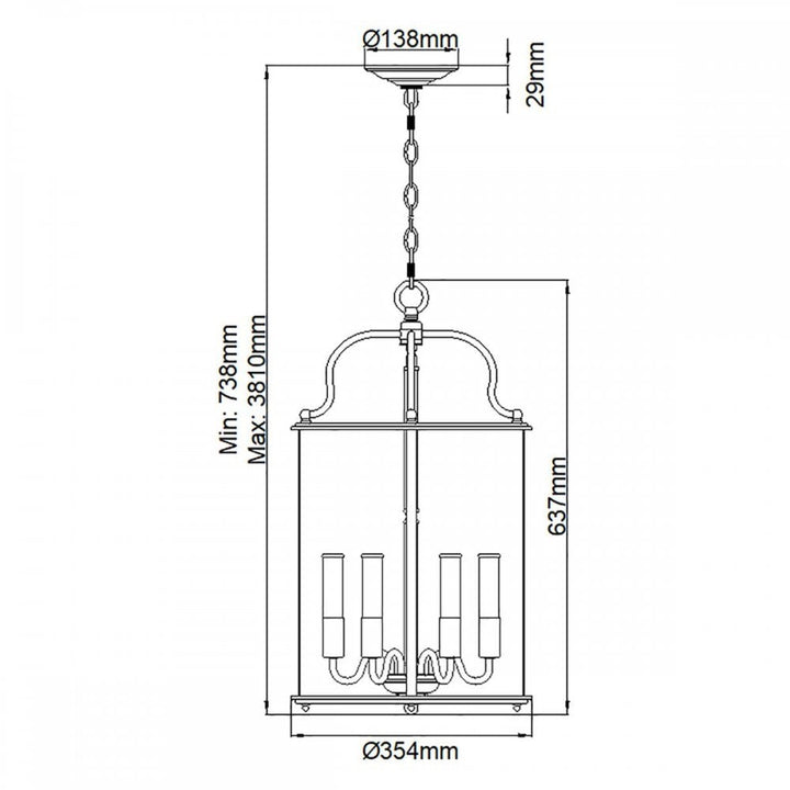 Hinkley HK-GENTRY-P-L-PN Gentry 6 Light Large Pendant Polished Nickel