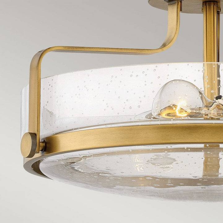 Hinkley HK-HARPER-SFM-HB-CS Harper 3 Light Medium Semi-Flush Heritage Brass