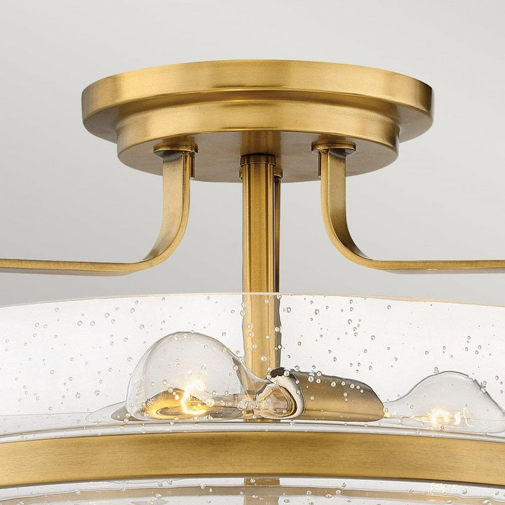 Hinkley HK-HARPER-SFM-HB-CS Harper 3 Light Medium Semi-Flush Heritage Brass