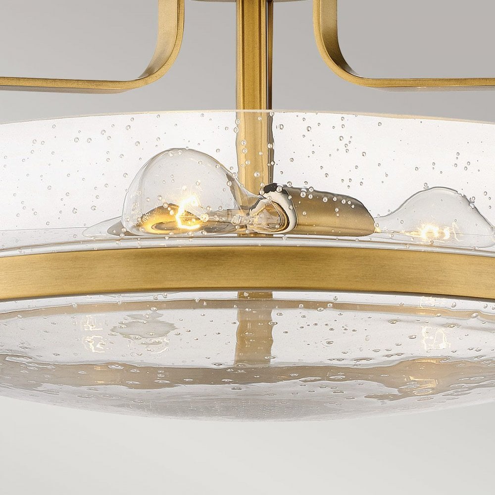 Hinkley HK-HARPER-SFM-HB-CS Harper 3 Light Medium Semi-Flush Heritage Brass