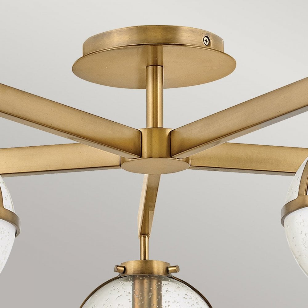 Hinkley HK-HOLLIS-5-C-HB Hollis 5 Light Semi-Flush Heritage Brass