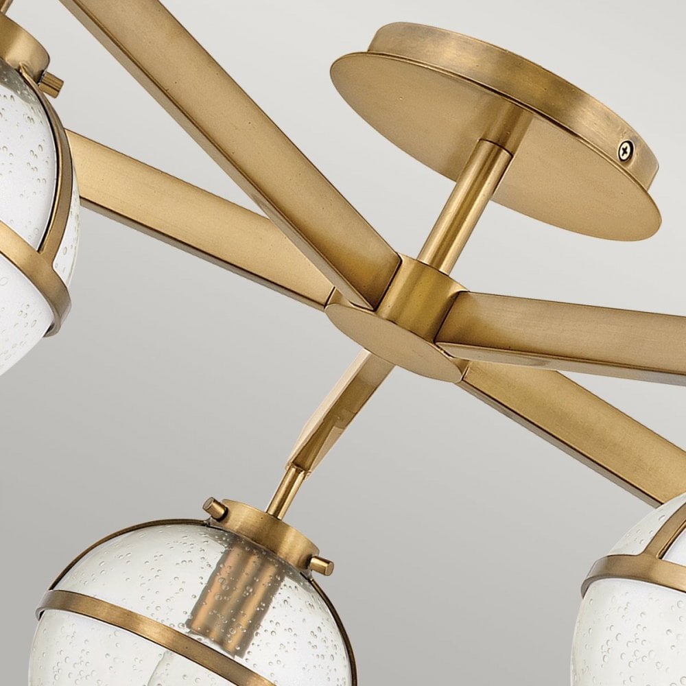 Hinkley HK-HOLLIS-5-C-HB Hollis 5 Light Semi-Flush Heritage Brass