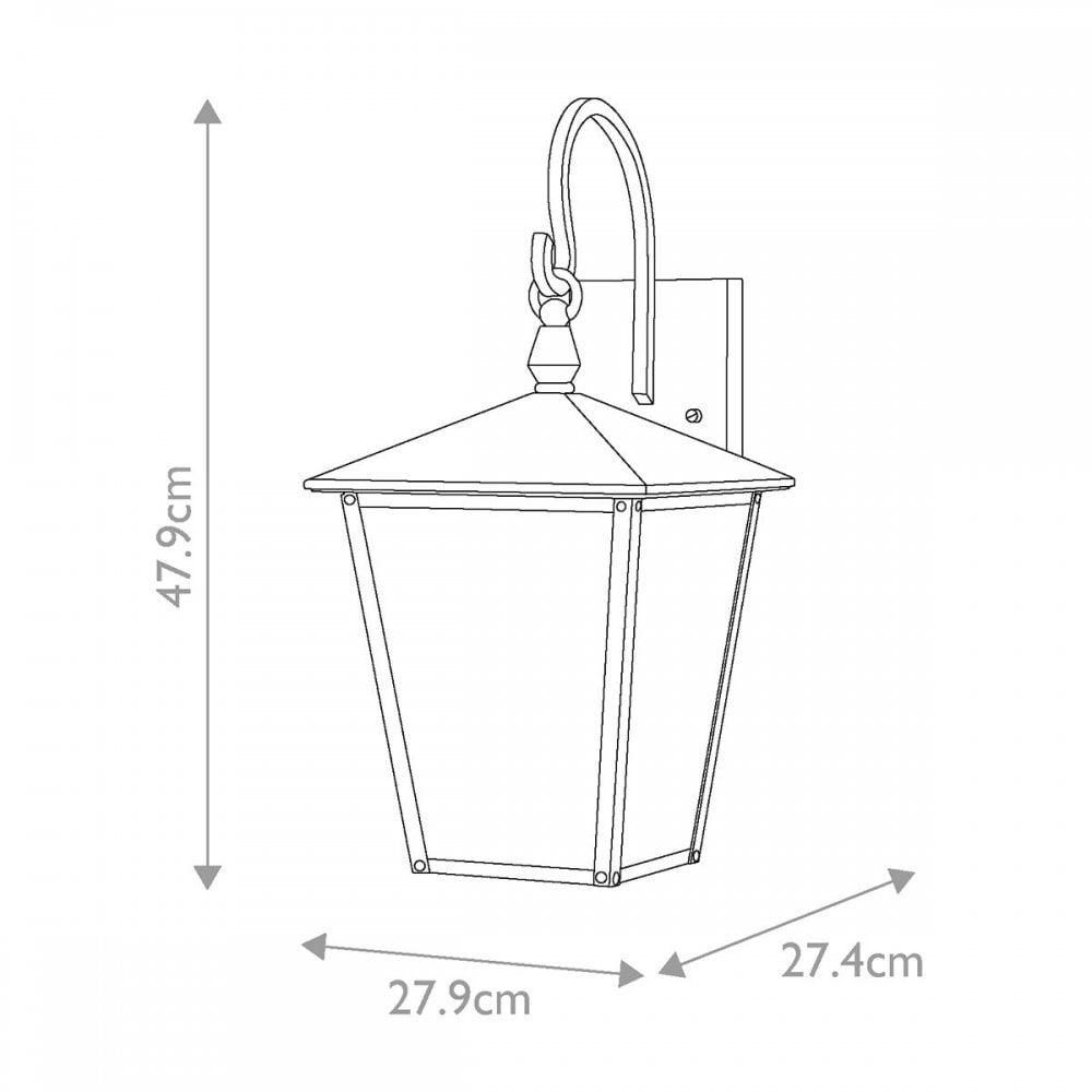 Hinkley HK-HUNTERSFIELD2-M-BK Huntersfield 2 Light Medium Wall Lantern Black