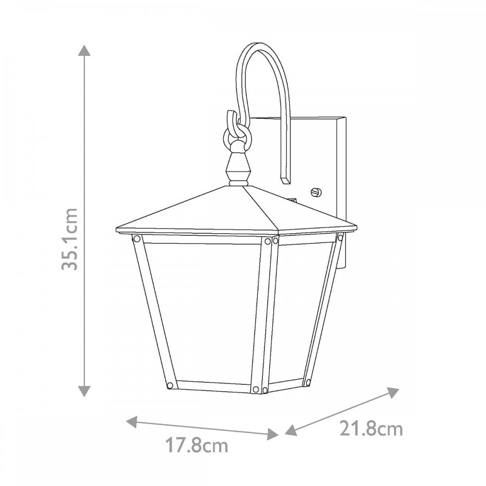 Hinkley HK-HUNTERSFIELD2-S-BK Huntersfield 1 Light Small Wall Lantern Black