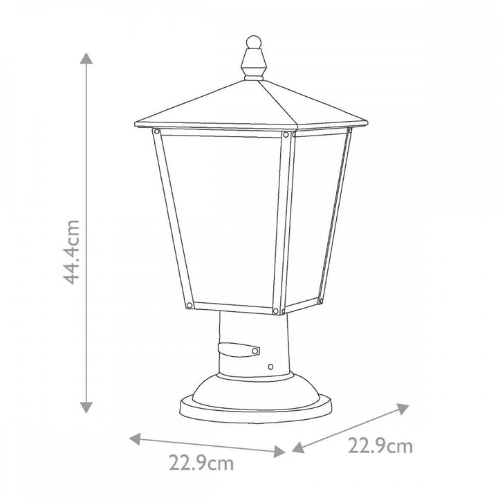 Hinkley HK-HUNTERSFIELD3-M-BK Huntersfield 2 Light Medium Pedestal Lantern Black