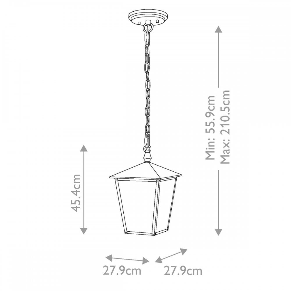 Hinkley HK-HUNTERSFIELD8-L-BK Huntersfield 3 Light Large Chain Lantern Black