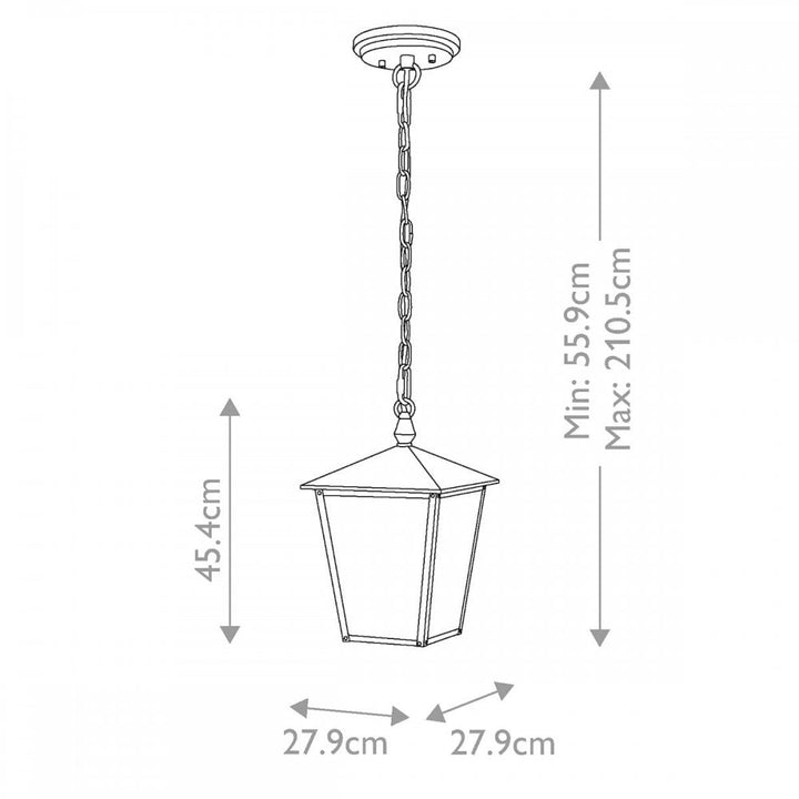 Hinkley HK-HUNTERSFIELD8-L-BK Huntersfield 3 Light Large Chain Lantern Black