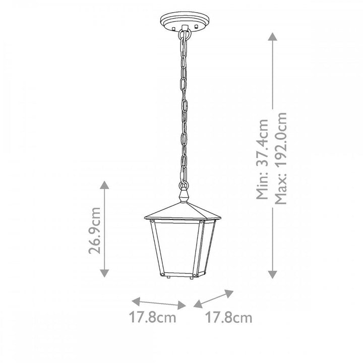 Hinkley HK-HUNTERSFIELD8-S-BK Huntersfield 1 Light Small Chain Lantern Black