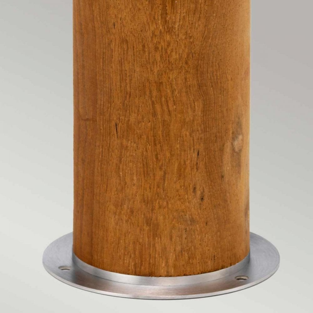 Elstead HORNSEA-B-SS Hornsea 1 Light Bollard Teak with Stainless Steel