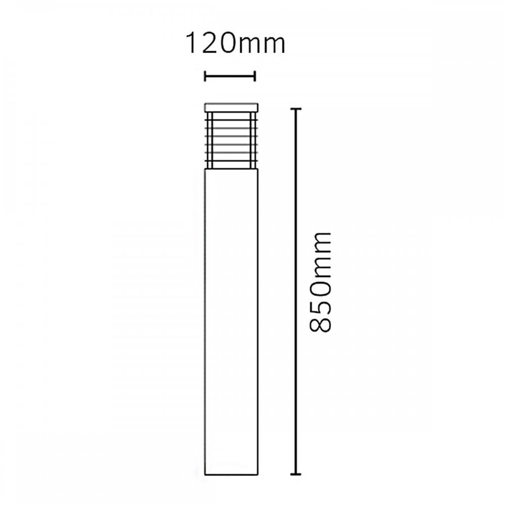 Norlys H-STAD-L-E27-BLK Halmstad 1 Light Large Bollard - Black