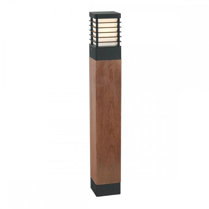 Norlys H-STADSW-L-E27-B Halmstad 1 Light Large Wooden Bollard - Black