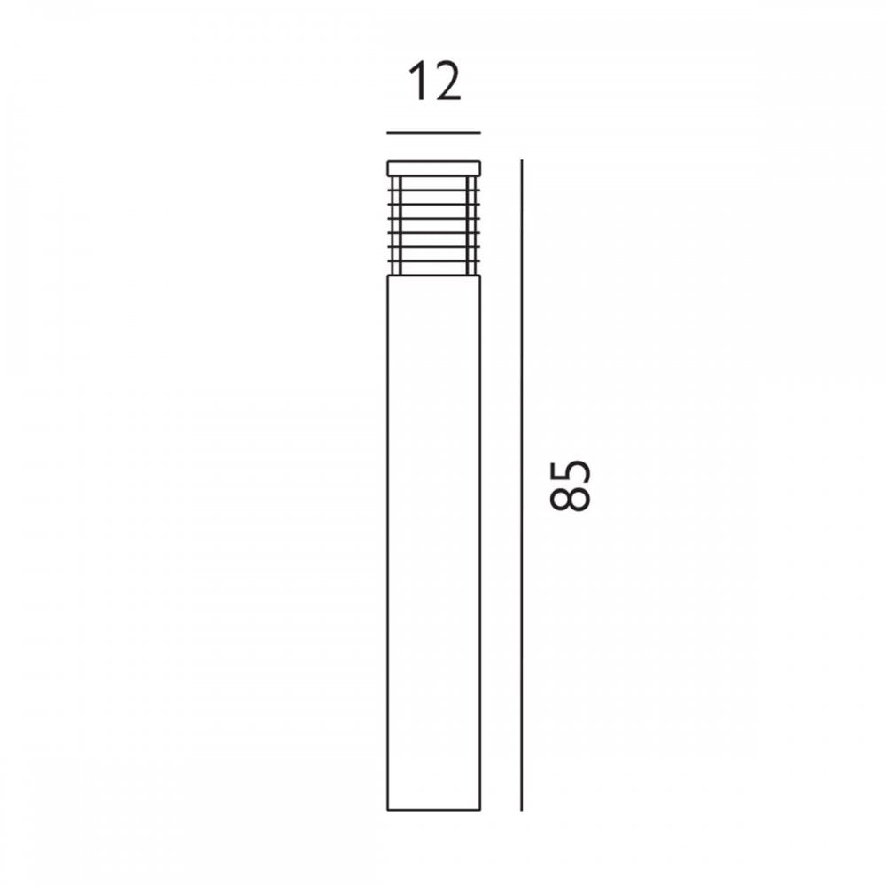 Norlys H-STADSW-L-E27-B Halmstad 1 Light Large Wooden Bollard - Black