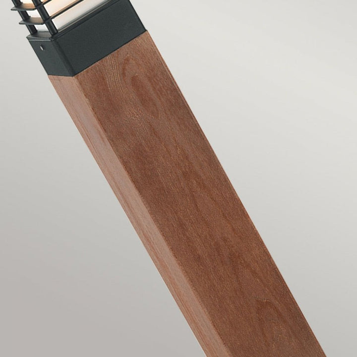 Norlys H-STADSW-L-E27-B Halmstad 1 Light Large Wooden Bollard - Black